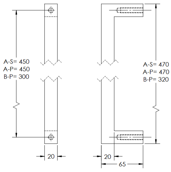 Linnea - Shower Door Pulls - SH944 (Double)