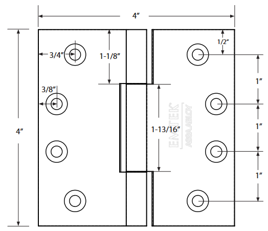 Emtek - Solid Brass Hinges - Heavy Duty Square Barrel Hinges (Pairs)