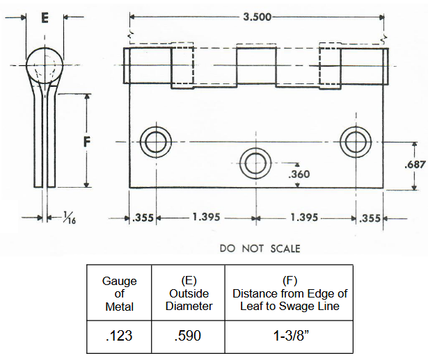 Omnia - Hinges - 985 Solid Brass Plain Bearing Hinge (Each)