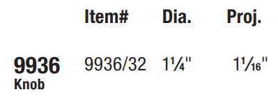 Omnia - Prodigy - 9936 Cabinet Knob