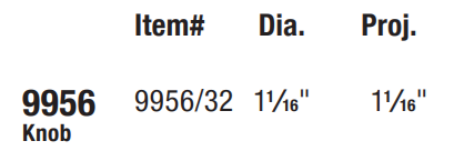 Omnia - Prodigy - 9956 Cabinet Knob