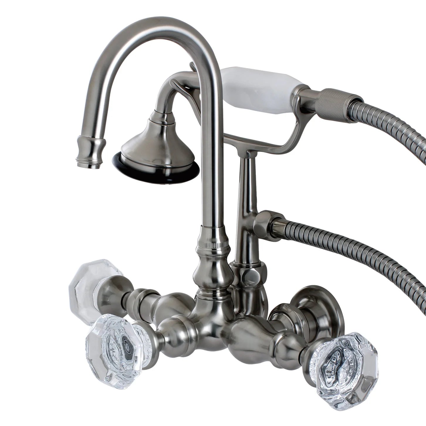 Kingston - Tub Faucets - Celebrity AE7TWCL Three-Handle 2-Hole Tub Wall Mount Clawfoot Tub Faucet with Hand Shower