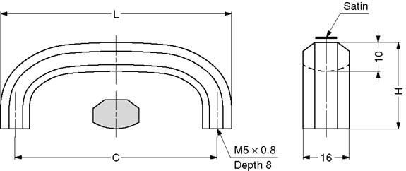 Sugatsune XL-CUR Stainless Steel Handle Pull