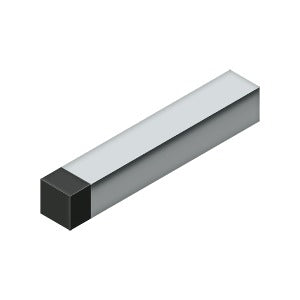 Deltana - Baseboard Stops - 4" Modern Square Baseboard Door Bumper