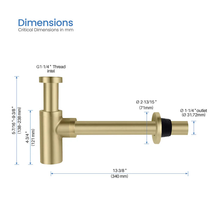 Casa Fixtures - Bathroom Accessories - Bathroom Sink Decorative Round Bottle Trap (BT-1)