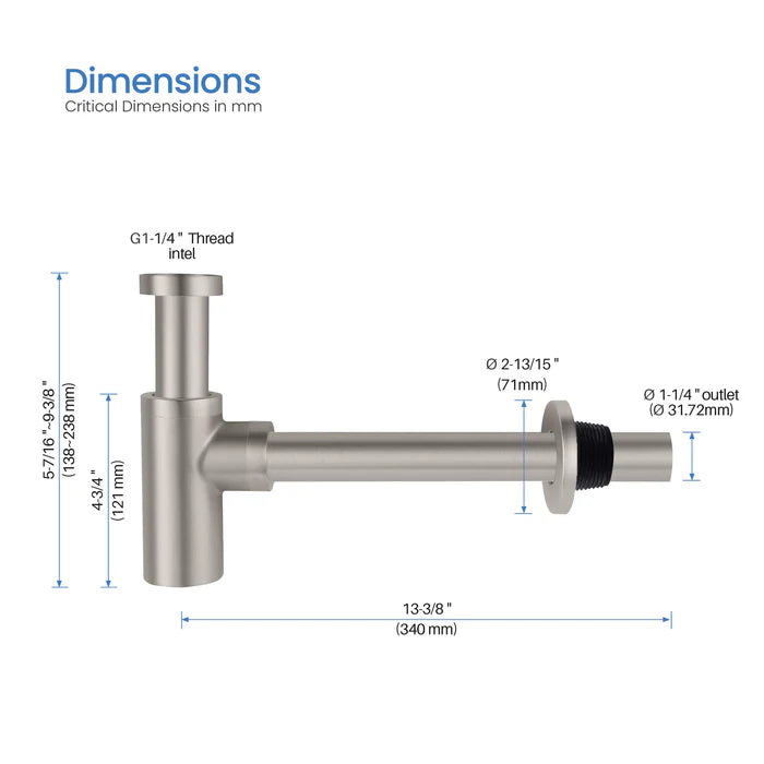Casa Fixtures - Bathroom Accessories - Bathroom Sink Decorative Round Bottle Trap (BT-1)