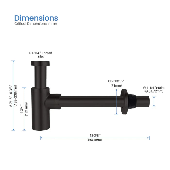 Casa Fixtures - Bathroom Accessories - Bathroom Sink Decorative Round Bottle Trap (BT-1)