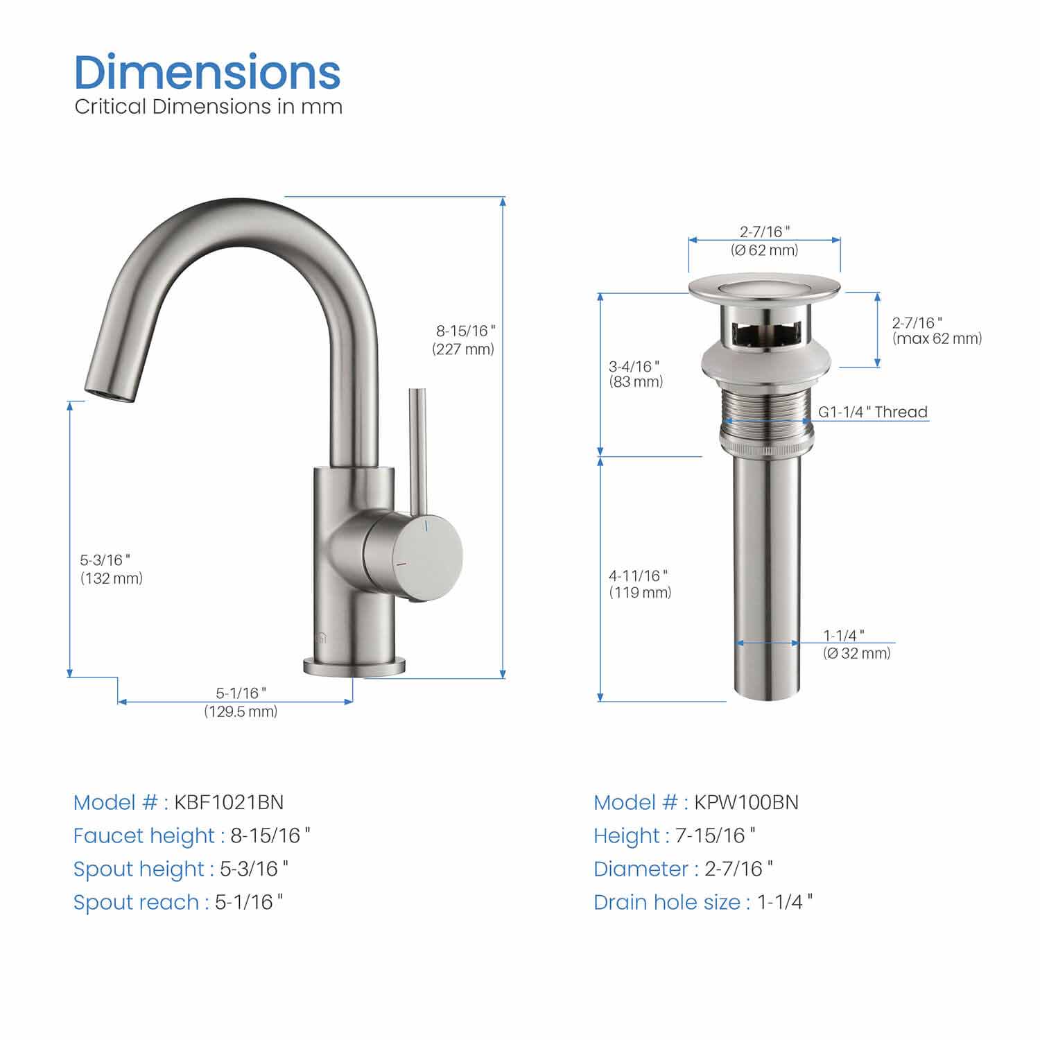 KIBI Circular Single Handle High-Arc Bathroom Faucet – KBF1021