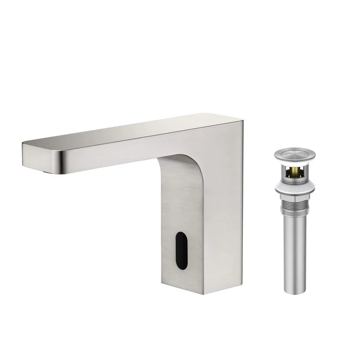 Casa Fixtures - Bathroom Faucet - Fusion Touchless Bathroom Vanity Sink Faucet with Pop-Up Drain - Plug-In or Battery Powered (CBF-1030)