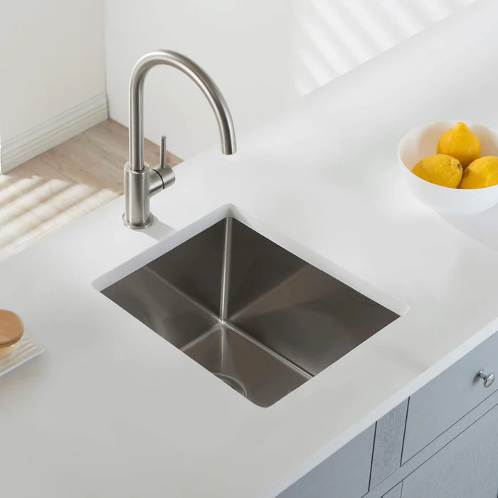 Casa Fixtures - Kitchen Sinks - 14" Handcrafted Undermount Single Bowl 16 gauge Stainless Steel Kitchen Sink (C1-14S)