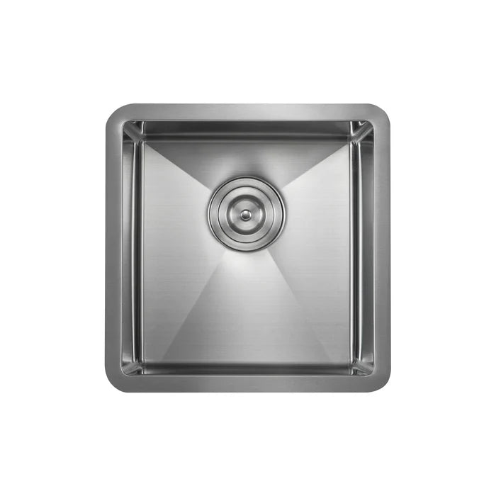 Casa Fixtures - Kitchen Sinks - 16" Handcrafted Undermount Single Bowl 16 gauge Stainless Steel Kitchen Sink (C1-16S)