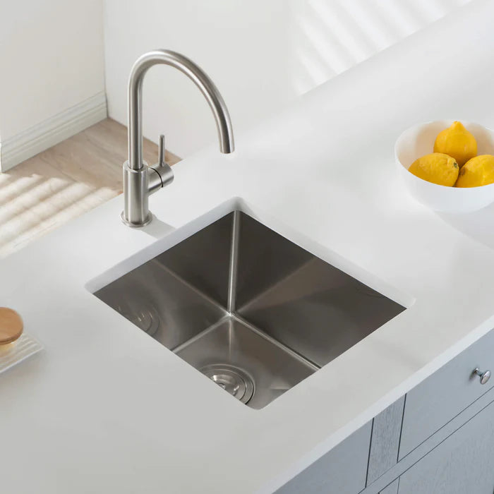 Casa Fixtures - Kitchen Sinks - 16" Handcrafted Undermount Single Bowl 16 gauge Stainless Steel Kitchen Sink (C1-16S)