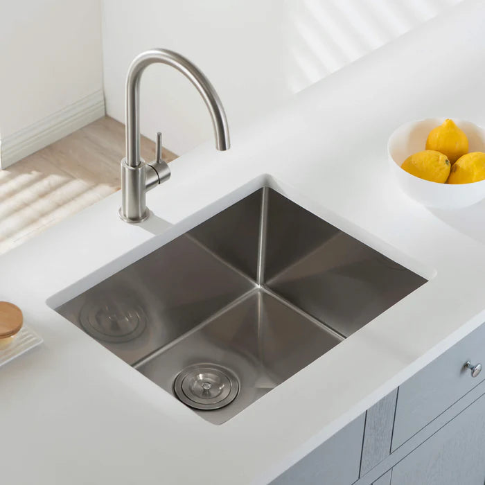 Casa Fixtures - Kitchen Sinks - 23" Handcrafted Undermount Single Bowl 16 gauge Stainless Steel Kitchen Sink (C1-23S)