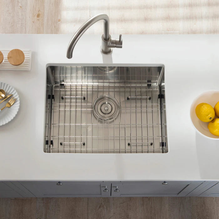 Casa Fixtures - Kitchen Sinks - 23" Handcrafted Undermount Single Bowl 16 gauge Stainless Steel Kitchen Sink (C1-23S)