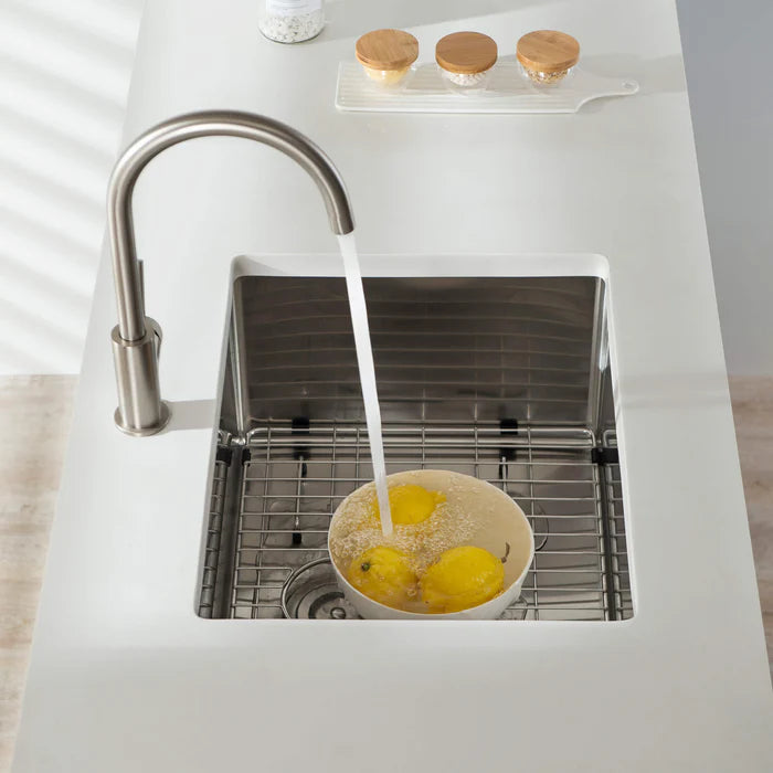 Casa Fixtures - Kitchen Sinks - 21" Handcrafted Undermount Single Bowl 16 gauge Stainless Steel Kitchen Sink (C1-21S)