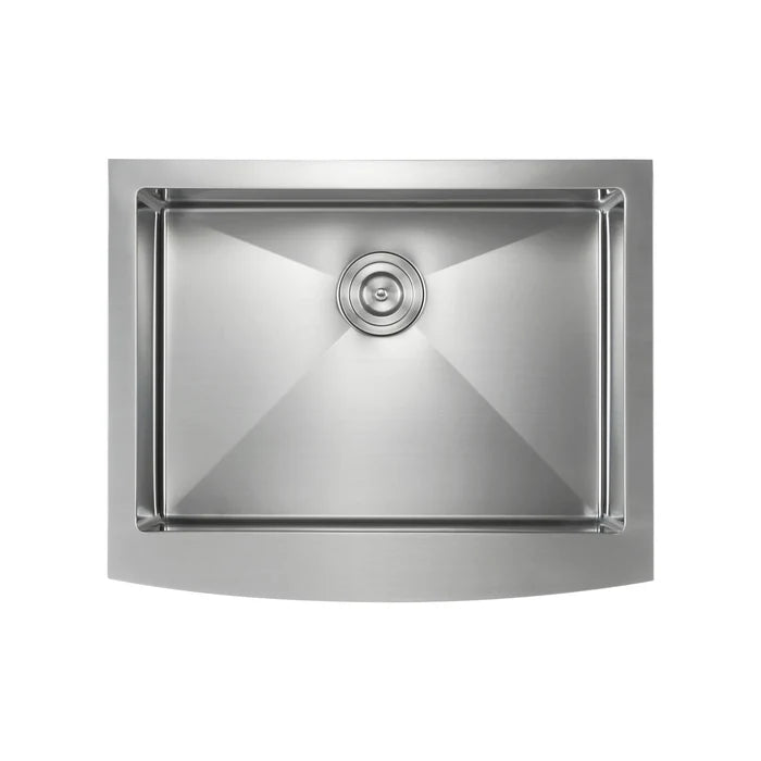 Casa Fixtures - Kitchen Sinks - 27" Handcrafted Farmhouse Apron Single Bowl Stainless Steel Kitchen Sink (C1-27SF)