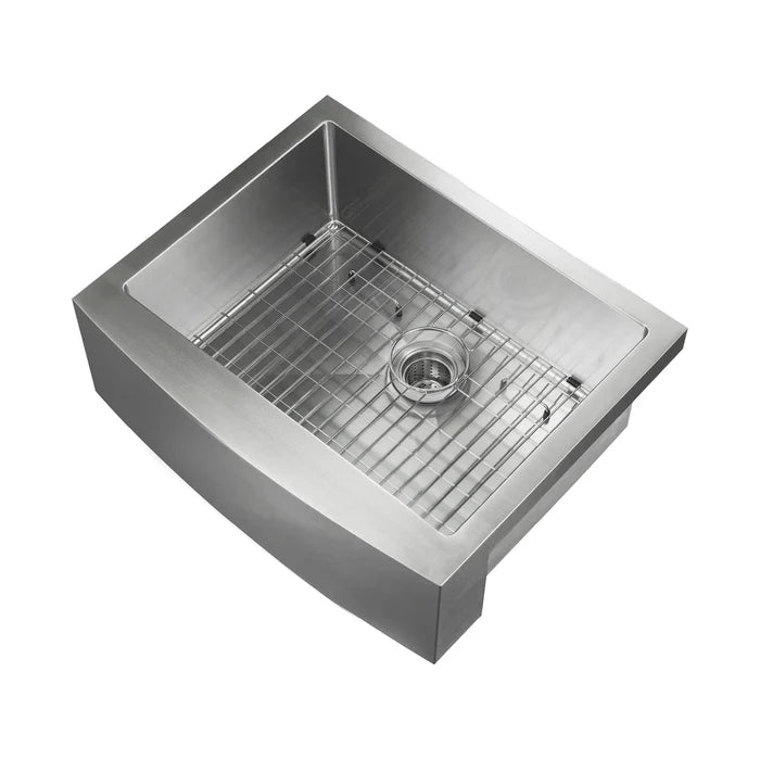 Casa Fixtures - Kitchen Sinks - 27" Handcrafted Farmhouse Apron Single Bowl Stainless Steel Kitchen Sink (C1-27SF)