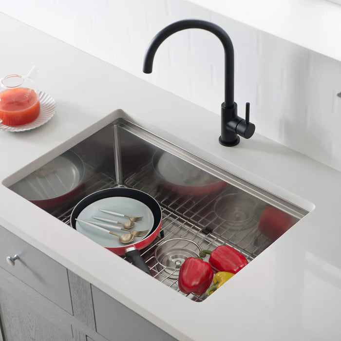 Casa Fixtures - Kitchen Sinks - 28" Undermount Single Bowl Stainless Steel Workstation Sink (C1-28ST)