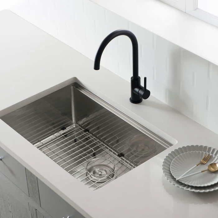Casa Fixtures - Kitchen Sinks - 28" Undermount Single Bowl Stainless Steel Workstation Sink (C1-28ST)