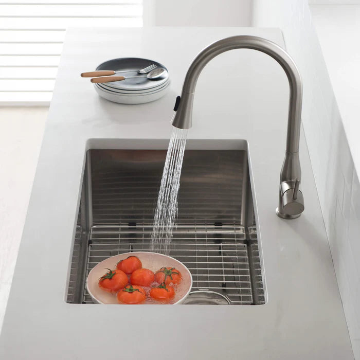 Casa Fixtures - Kitchen Sinks - 30" Handcrafted Undermount Single Bowl 16 gauge Stainless Steel Kitchen Sink (C1-30S)