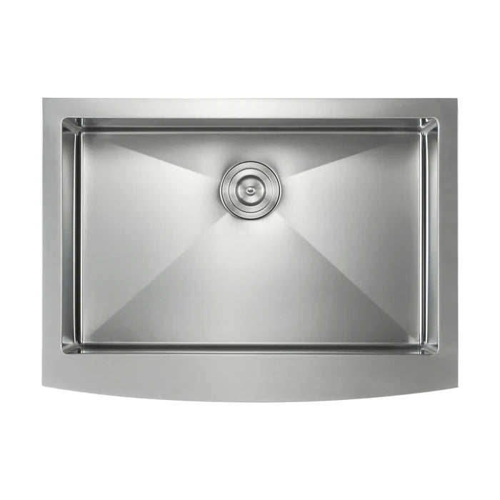 Casa Fixtures - Kitchen Sinks - 30" Handcrafted Farmhouse Apron Single Bowl Stainless Steel Kitchen Sink (C1-30SF)