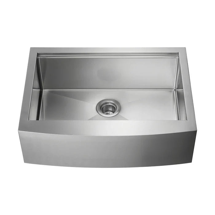 Casa Fixtures - Kitchen Sinks - 30" Farmhouse Apron Single Bowl Stainless Steel Workstation Kitchen Sink (C1-30SFT)