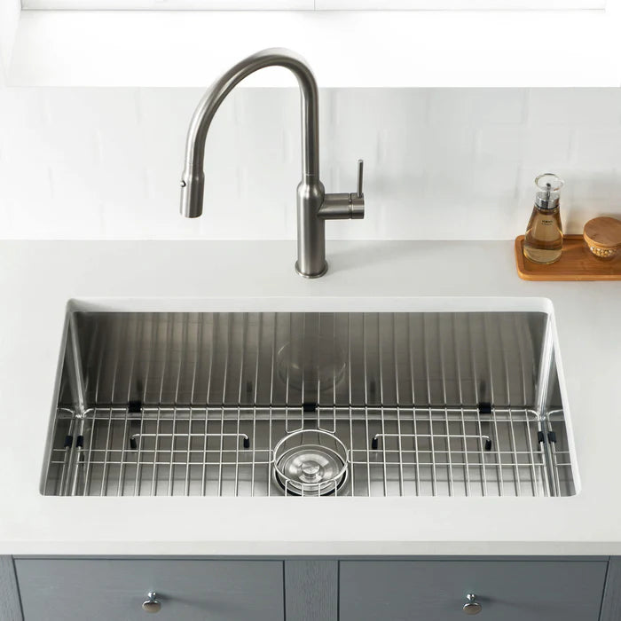 Casa Fixtures - Kitchen Sinks - 32-3/4" Handcrafted Undermount Single Bowl 16 gauge Stainless Steel Kitchen Sink (C1-33S)