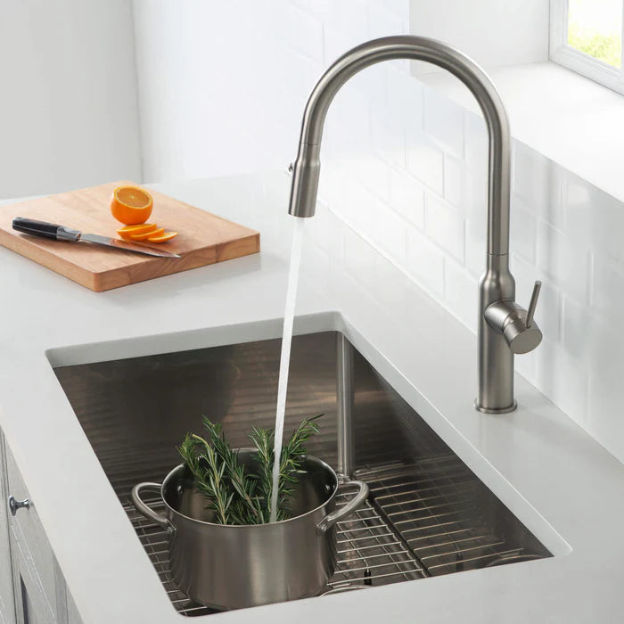 Casa Fixtures - Kitchen Sinks - 32-3/4" Handcrafted Undermount Single Bowl 16 gauge Stainless Steel Kitchen Sink (C1-33S)