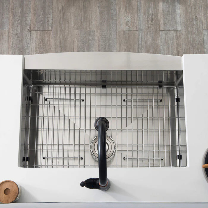 Casa Fixtures - Kitchen Sinks - 33" Handcrafted Farmhouse Apron Single Bowl Stainless Steel Kitchen Sink (C1-33SF)