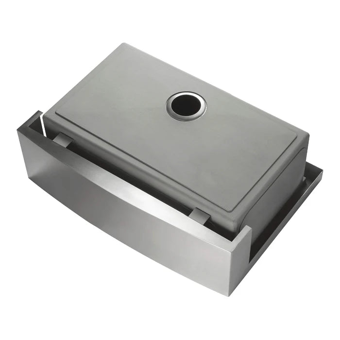 Casa Fixtures - Kitchen Sinks - 33" Handcrafted Farmhouse Apron Single Bowl Stainless Steel Kitchen Sink (C1-33SF)