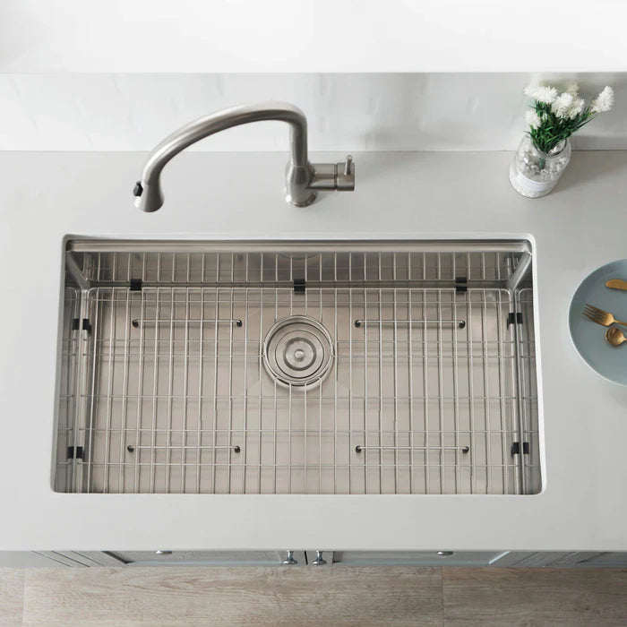 Casa Fixtures - Kitchen Sinks - 33" Undermount Single Bowl Stainless Steel Workstation Sink (C1-33ST)