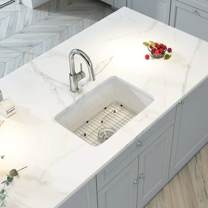 Casa Fixtures - Kitchen Sinks - Nova 27" Fireclay Single Bowl Kitchen Drop-In/Undermount Sink (C2-27S)