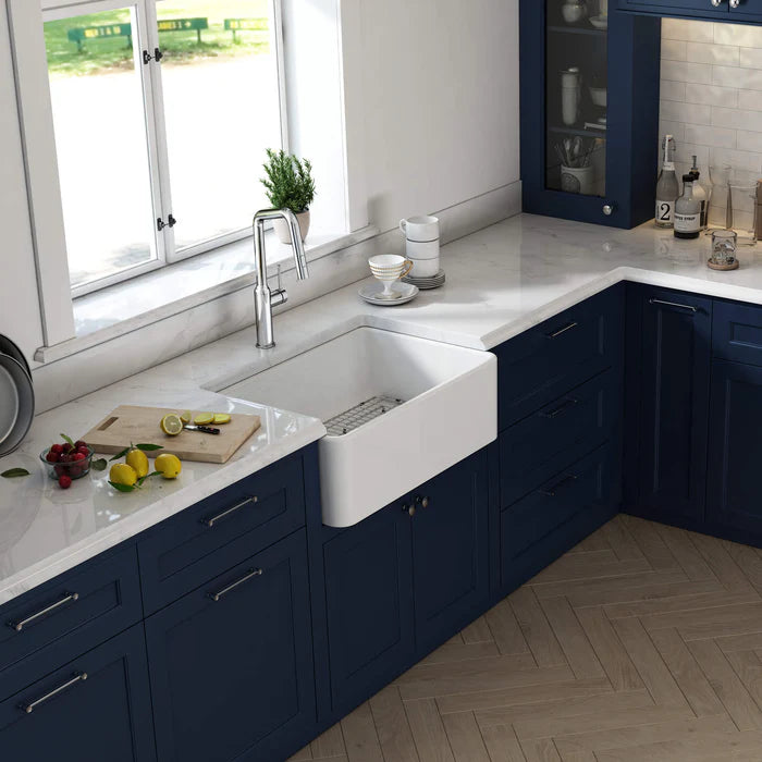 Casa Fixtures - Kitchen Sinks - Nova 30" Fireclay Single Bowl Kitchen Farmhouse Sink (C2-30SF)