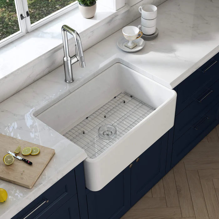 Casa Fixtures - Kitchen Sinks - Nova 30" Fireclay Single Bowl Kitchen Farmhouse Sink (C2-30SF)