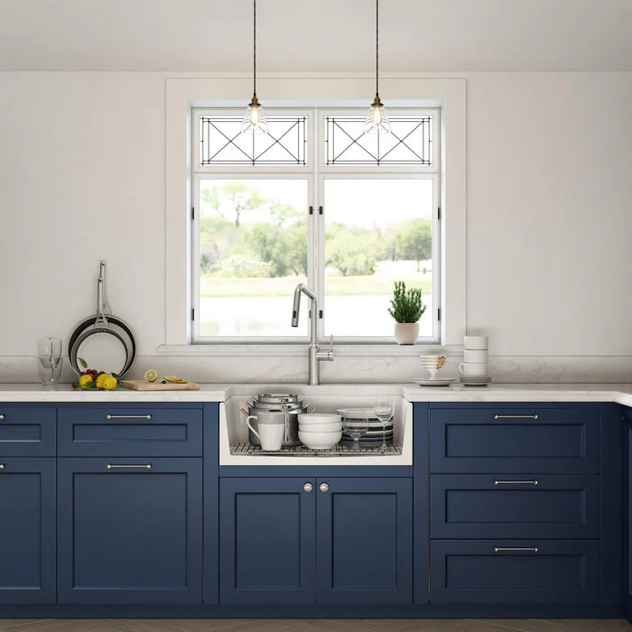Casa Fixtures - Kitchen Sinks - Nova 30" Fireclay Single Bowl Kitchen Farmhouse Sink (C2-30SF)
