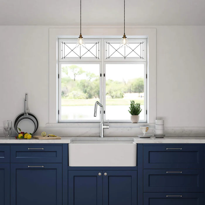 Casa Fixtures - Kitchen Sinks - Nova 30" Fireclay Single Bowl Kitchen Farmhouse Sink (C2-30SF)