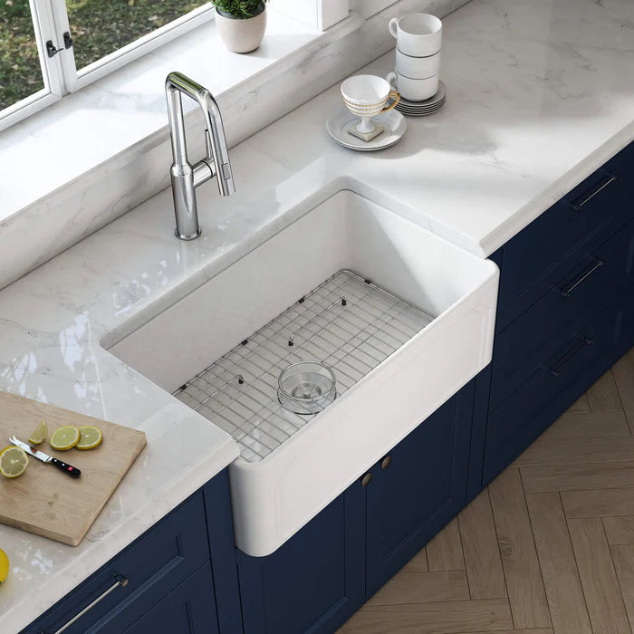 Casa Fixtures - Kitchen Sinks - Arch 30" Reversible Fireclay Single Bowl Kitchen Farmhouse Sink (C2-30SFAR)