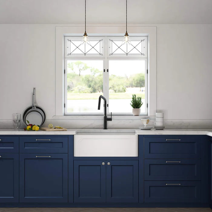 Casa Fixtures - Kitchen Sinks - Arch 30" Reversible Fireclay Single Bowl Kitchen Farmhouse Sink (C2-30SFAR)
