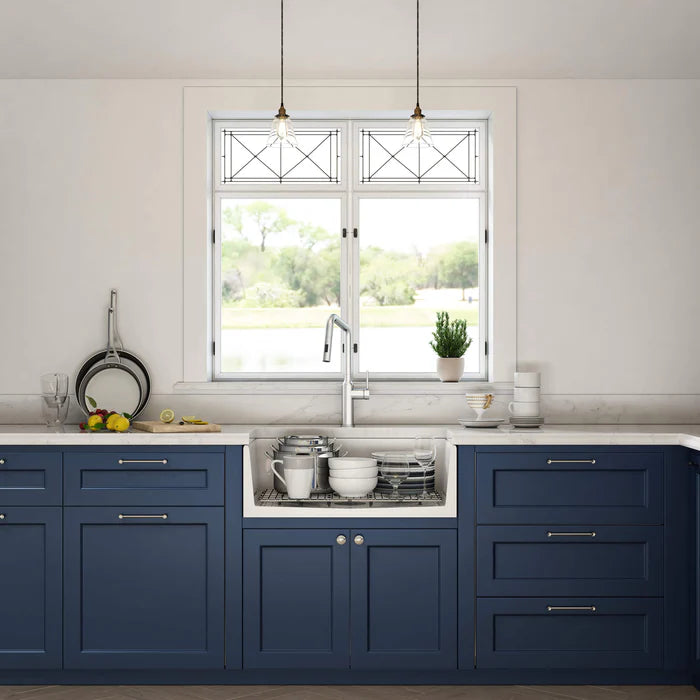 Casa Fixtures - Kitchen Sinks - Arch 30" Reversible Fireclay Single Bowl Kitchen Farmhouse Sink (C2-30SFAR)