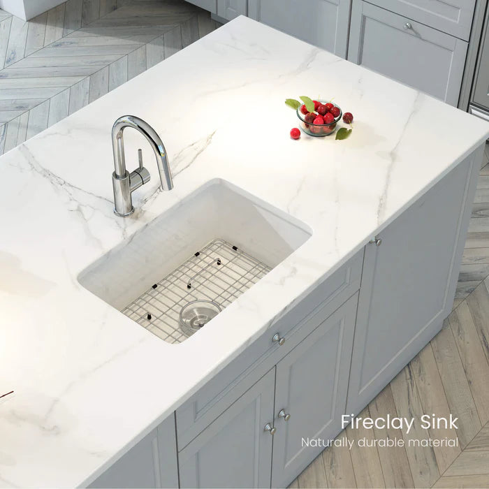 Casa Fixtures - Kitchen Sinks - Nova 32" Single Bowl Drop-In/Undermount Fireclay Kitchen Sink (C2-32S)