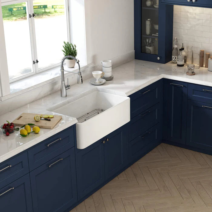 Casa Fixtures - Kitchen Sinks - Nova 33" Fireclay Single Bowl Kitchen Farmhouse Sink (C2-33SF)