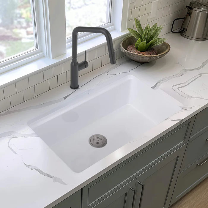 Casa Fixtures - Kitchen Sinks - 33" Fireclay Drop-In/Undermount Workstation Sink (C2-33ST)