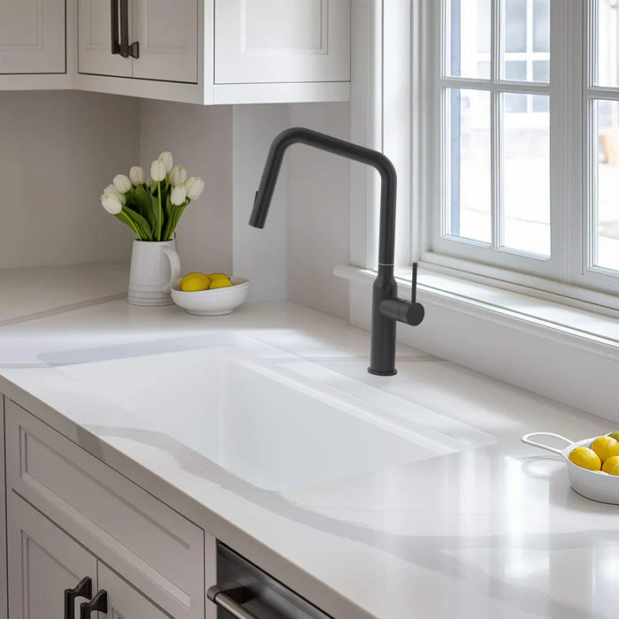 Casa Fixtures - Kitchen Sinks - 33" Fireclay Drop-In/Undermount Workstation Sink (C2-33ST)