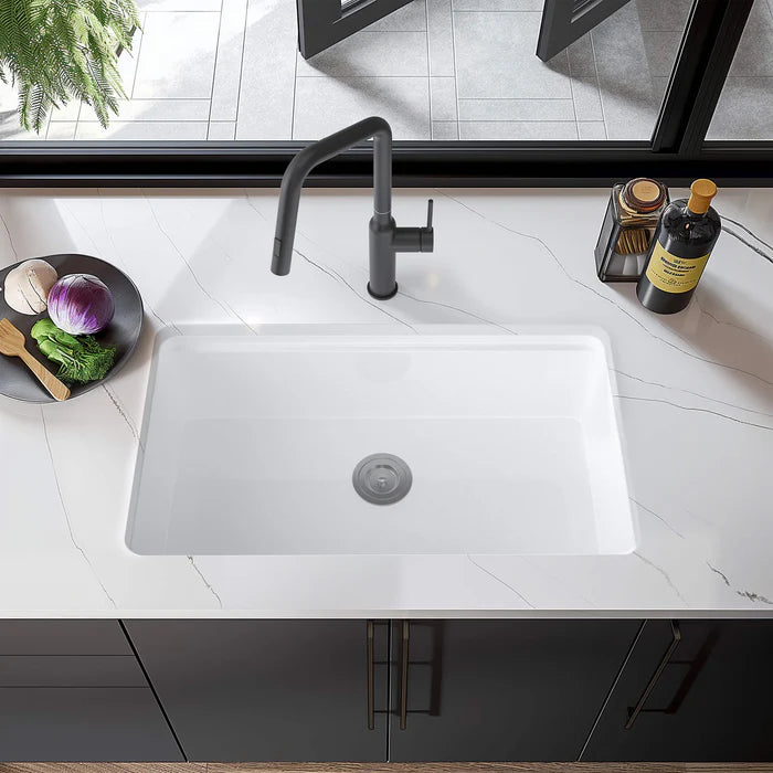 Casa Fixtures - Kitchen Sinks - 33" Fireclay Drop-In/Undermount Workstation Sink (C2-33ST)