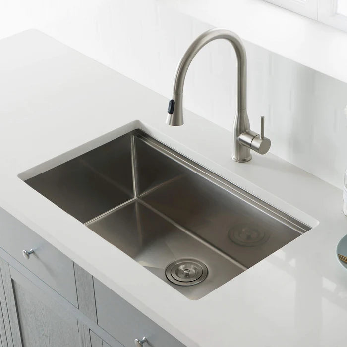 Casa Fixtures - Kitchen Sinks - 30" Handcrafted 316 Marine Grade Stainless Steel Single Bowl Workstation Undermount Kitchen Sink (C3-30ST)