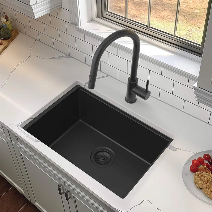 Casa Fixtures - Kitchen Sinks - 23" Undermount Workstation Single Bowl Quartz Kitchen Sink (C4-23ST)