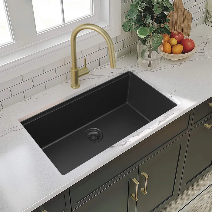 Casa Fixtures - Kitchen Sinks - 33" Undermount Workstation Single Bowl Quartz Kitchen Sink (C4-33ST)