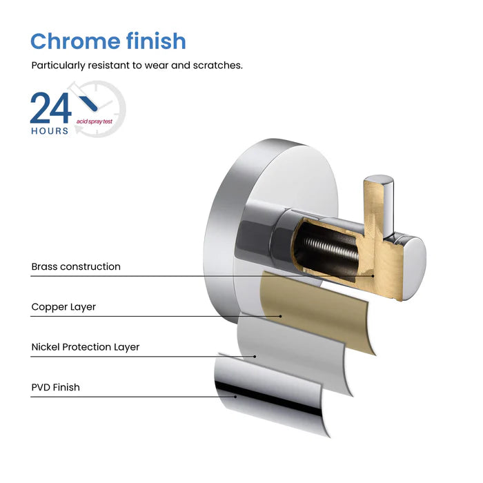Casa Fixtures - Bathroom Accessories - Halo Bathroom Towel & Robe Hook (CBA-1401)