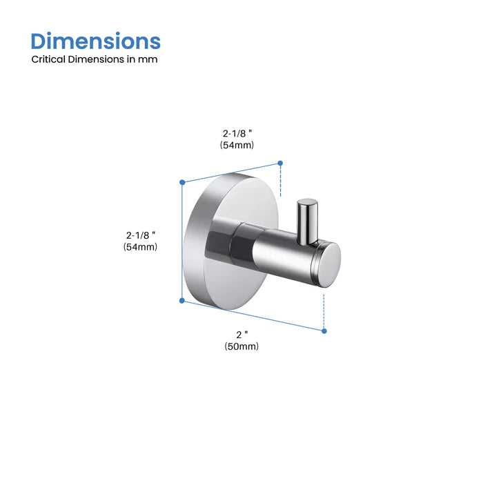 Casa Fixtures - Bathroom Accessories - Halo Bathroom Towel & Robe Hook (CBA-1401)