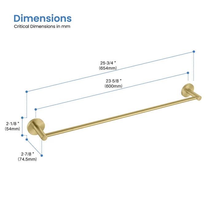 Casa Fixtures - Bathroom Accessories - Halo 24 inch Bathroom Towel Bar (CBA-1404)